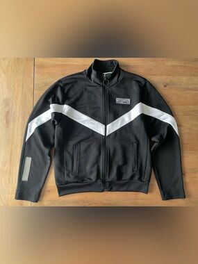 Off-White Black Track Jacket with White Logo Patch